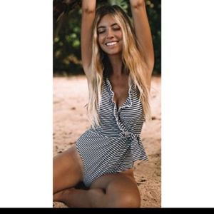 Cupshe Swimsuit Navy White Striped